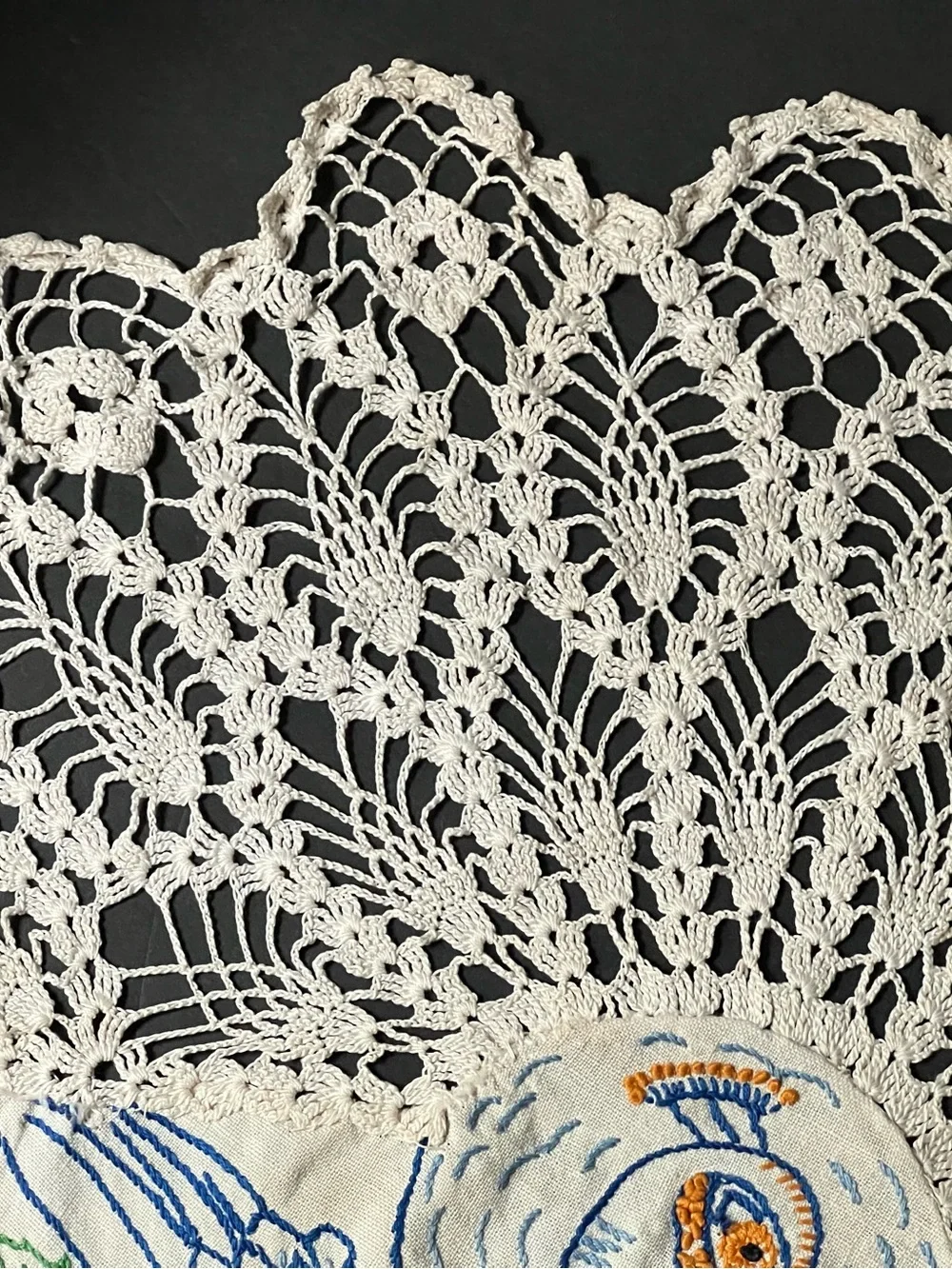Vintage Peacock Antimacassar 1920-1940